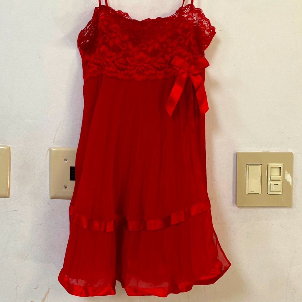 Lace Red Mini Dress